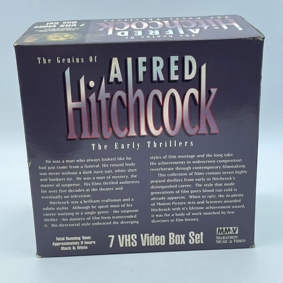 Vintage 1997 The Genius Of Alfred Hitchcock, The Early Thrillers 7 VHS Box Set - Image 2 of 3