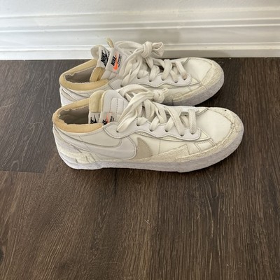 Nike Blazer Low x Sacai White Patent Leather Men's Size 7.5