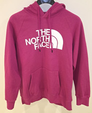 The North Face Fuchsia Graphic Pullover Fleece Hoodie Sweatshirt Women Sz Large