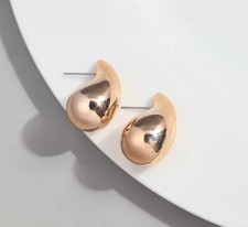 Chunky Waterdrop Colourful Stud Earrings Gradient Chunky Metallic Retro Designs