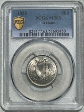 1935 Ireland Shilling PCGS MS 63 -FREE SHIPPING-