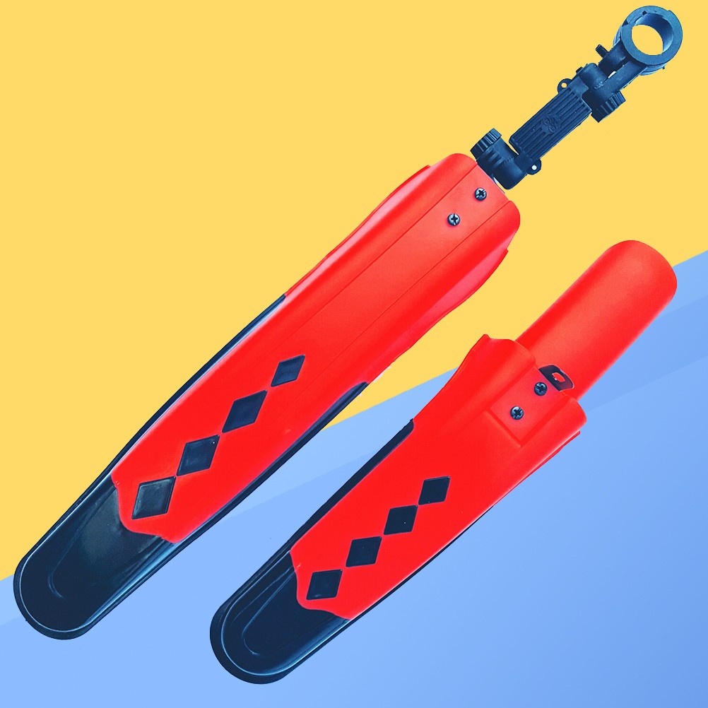 Set parafango rosso riutilizzabile leggero per mountain bike e bici da strada Easy Fit