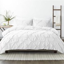 Kotton Culture 600 TC Pinch Pleated Duvet Cover Only 100 Egyptian Cotton White
