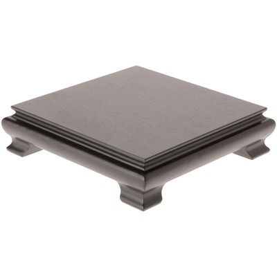 Plymor Black Square Wood Veneer Footed Display Base, 7''W x 7''D x 1.75''H (2 Pack)