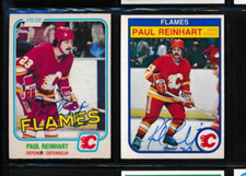 Lot (2) Paul Reinhart O-Pee-Chee 1982 #56 1981 #36 Signed Autograph (HW91) SWSW6