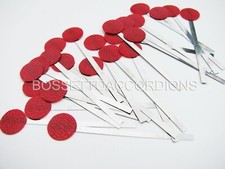 SET OF 24 Accordion REED LEATHER VALVE BOOSTERS 49 x 1.50 mm Red Dots