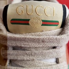 Gucci Men's Screener GG leather sneaker distressed Made in Italy Size US 6.5