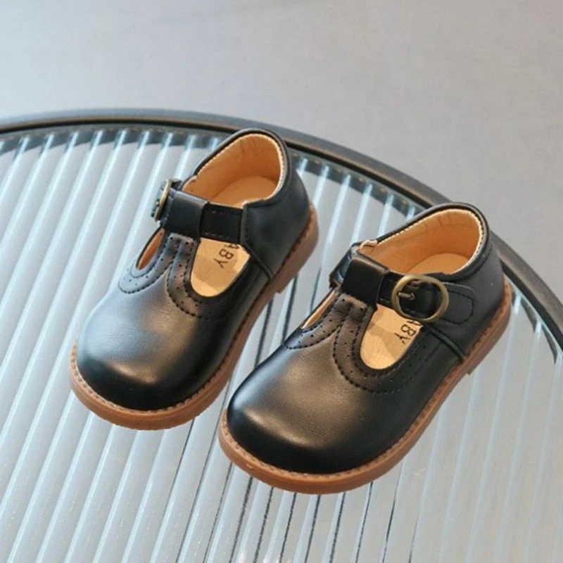 Girls Kids School Mary Jane Shoes Toddlers Fashion Casual Soft Leather Shoes New - Image 4 of 4