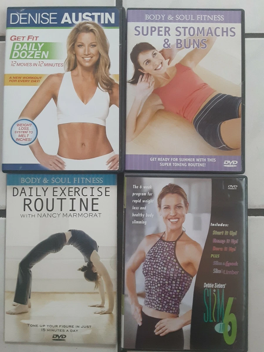 Lot of 4 Workout Exercise DVDs Stomach Buns Get Fit Tone Up Daily Routine