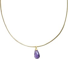 facettierter Amethyst Tropfen an 925oo Silber verg. Halsspirale, ca. 43 cm, Dame