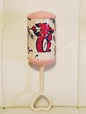 Vintage Celluloid Baby Rattle Toy Irwin Animal Musicians Dog Cat Bear