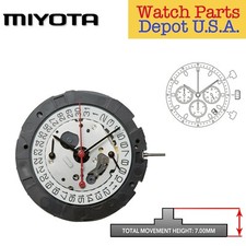 Original Miyota 0S25 Japan Quartz Chronograph Movement, 3 Hand, Date 4:30, 3 Eye