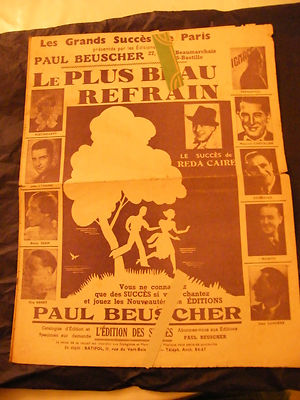 Partition The Most Beautiful Chorus Mistinguett Reda Caire Music Sheet