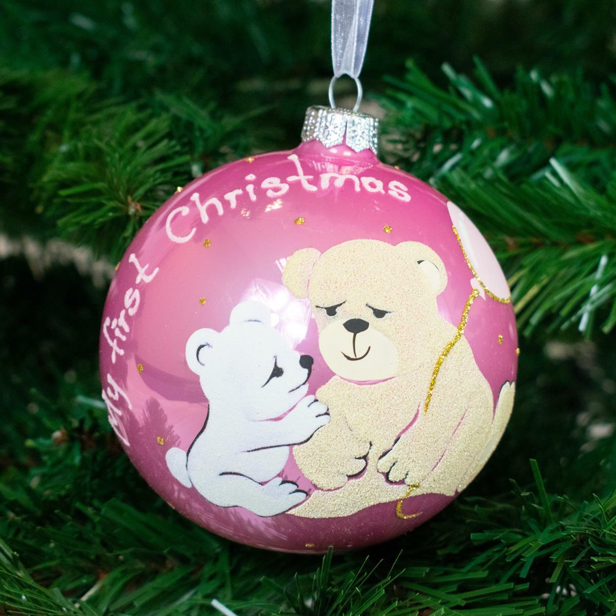 baby girl first christmas bauble