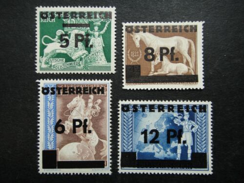 L'Allemagne nazie L'Autriche allemande semi-postaux timbres 1945 neuf sans charnière/MH surimpression surtaxe - Photo 1 sur 3