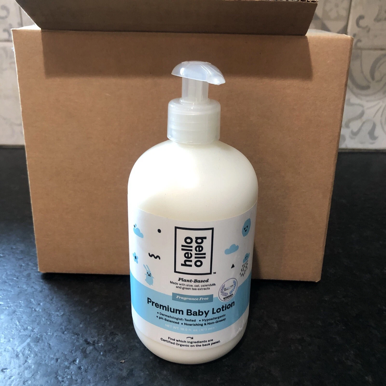lot of 3-Hello Bello Premium Baby Lotion Plant Based Fragrance Free 16oz