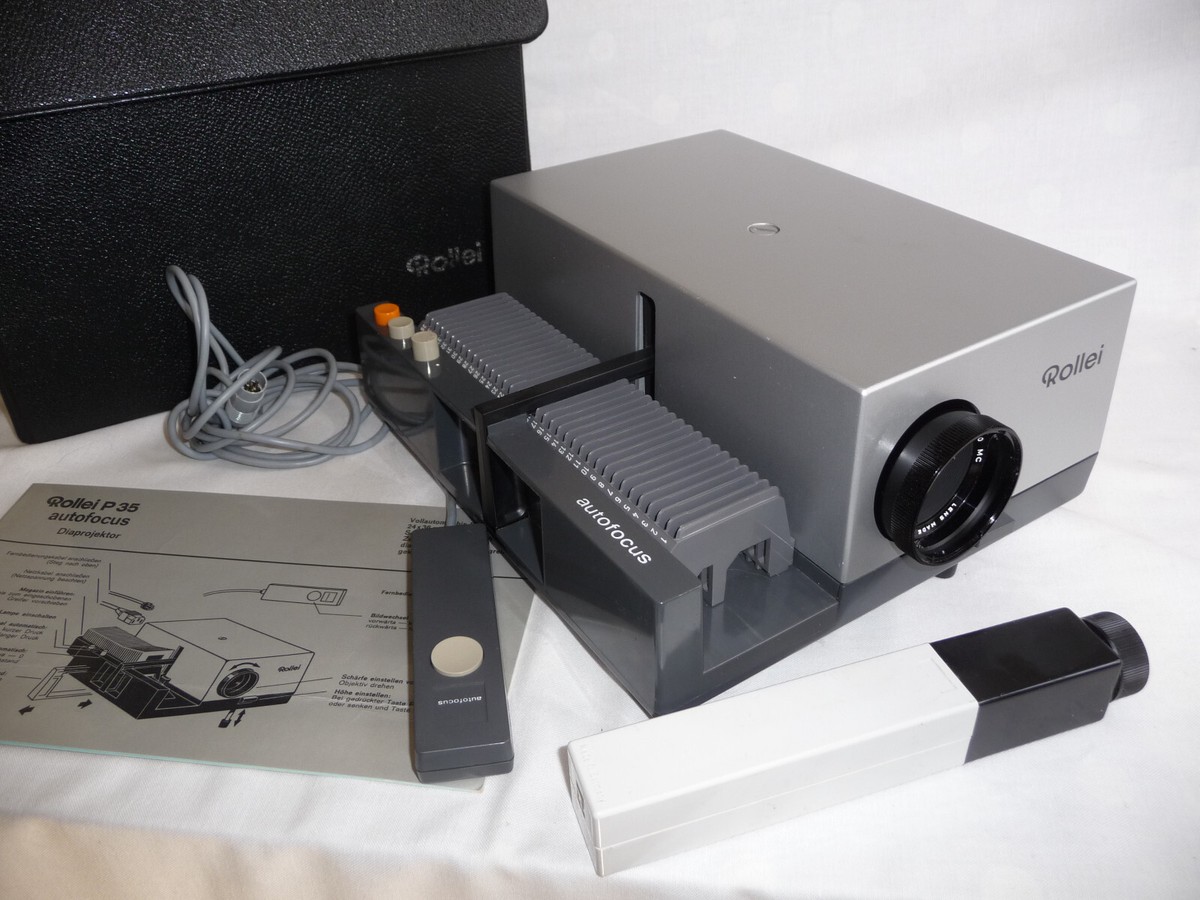 Slide projector ROLLEI P35 autofocus + remote, slide tray, Pointer