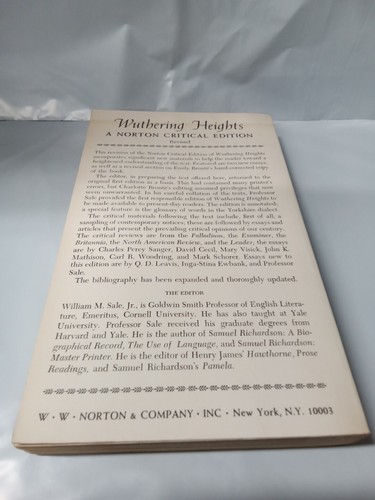 WUTHERING HEIGHTS-EMILY BRONTE-NORTON CRITICAL ED 1ST 1963 TEXT/ESSAYS/REVIEW NF - Picture 2 of 13