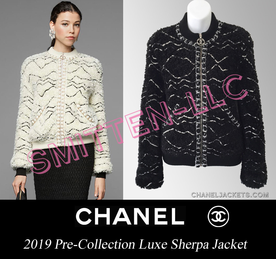 $5,450 CHANEL 19B 2019 Black / Gold Sherpa JACKET * FR 36 38 /US 4