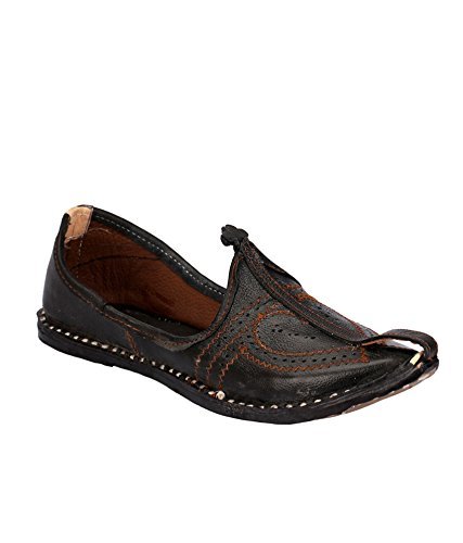 Scarpe Basse Uomo Kolhapuri In Pelle Jutti, Stile Etnico Indiano – Taglie 7-12, Multicolore