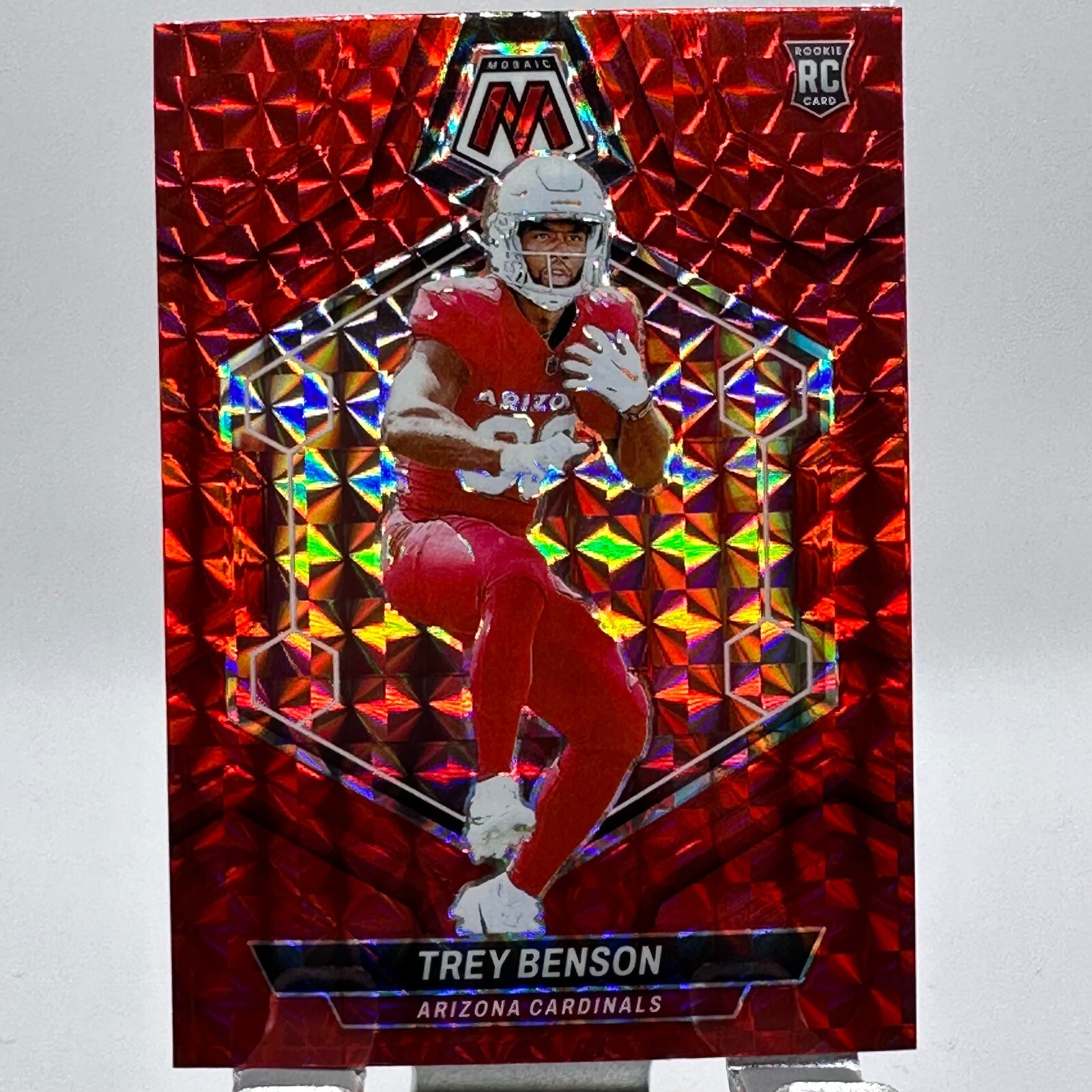 2024 Panini Mosaic - Rookies Trey Benson #360 Red Mosaic Prizm (RC)