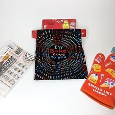 Kitchen Baking Housewarming Gift Set Bundle Oven Mit, Apron, Tea Towel NEW
