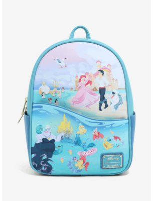 NWT Disney Loungefly Little Mermaid Ariel Sebastian Mini Backpack Blue Teal EXCLUSIVE DROP: Loungefly Disney The Little Mermaid  main image 4