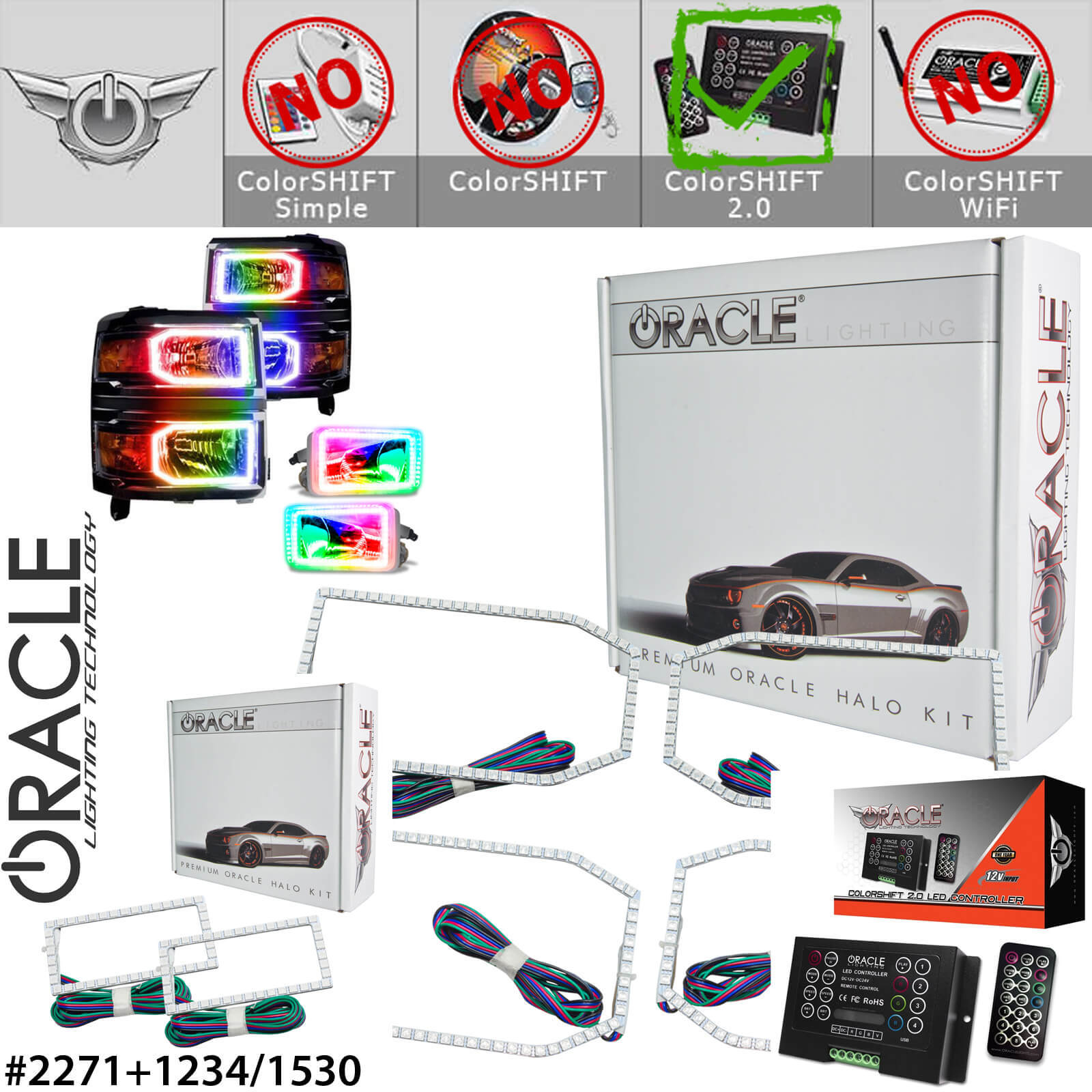 ORACLE Halo Kit for NON-PROJECTOR Headlights&Fog Lights for 14-15