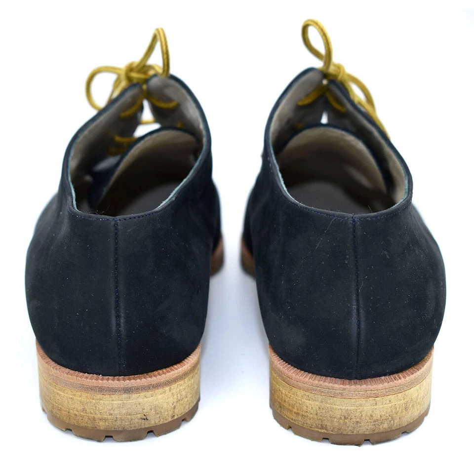 *ОСЕНЬ FAB!* Мокасины ESCADA темно-синие замшевые на шнуровке с рифленой резиновой подошвой размер 9 - Изображение 4 из 4