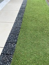 Garden edging border black bricks for porcelain tiles granite lawn grass granite