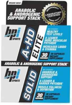 BPI Sports A-HD Elite & Solid Combo (je 30 Kapseln) - schlanke Muskeln & Testo Unterstützung