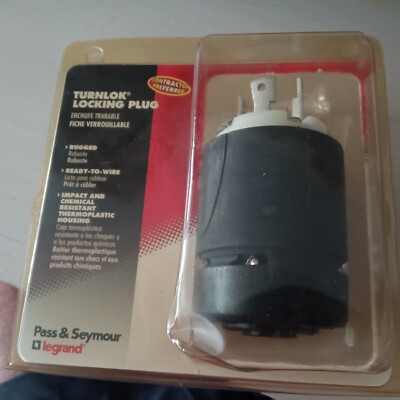 NEW FACTORY SEALED Pass & Seymour #L1430PCCV3 30A 250V Black Lock Plug