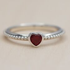 Retired Pandora One Love Red Heart Ring Size 7 190896SGR-54/7