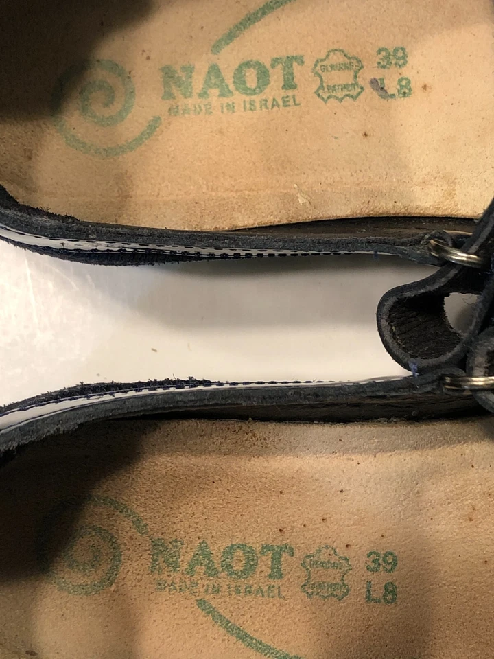 Zapatos para mujer Naot Kirei Maryjane 39 azul marino gamuza charol gancho y bucle planos Foto 4 de 4