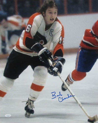 Foto autografiada 16x20 de Bobby Clarke de la corte Philadelphia Flyers JSA - Imagen 1 de 3