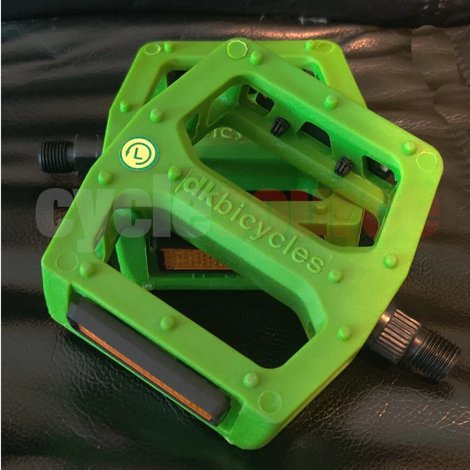 dkbicycles bmx track cruiser Bike Pedals 1/2" Axle, Green - Image 2 of 4