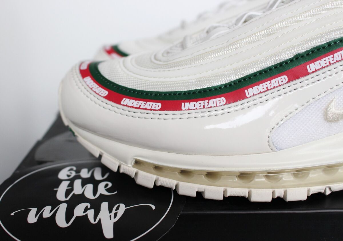 Nike x Undefeated Air Max 97 OG White Cream Red UNDFTD UK 8.5 US 9.5 EUR 43  New