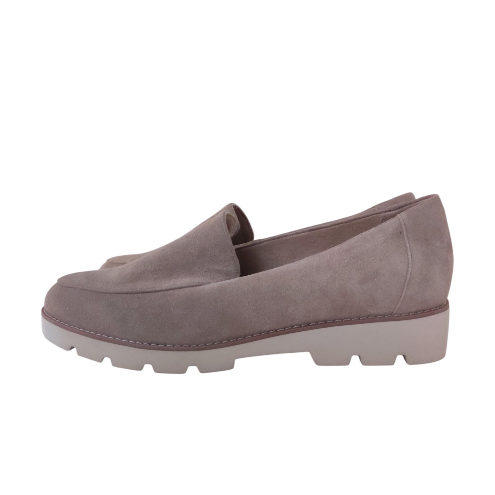 SAOLA Mocassini VIONIC Kensley in pelle scamosciata taglia 12 larghi taupe suola a strappo scarpe da donna