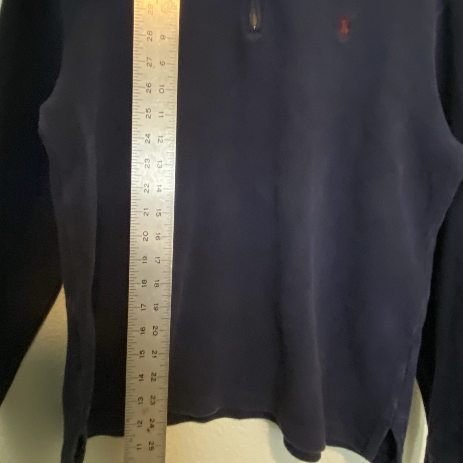 Polo Ralph Lauren 1 4 zip pullover maglione giacca uomo blu medio preppy pony