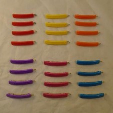VINTAGE RETRO 80s MULTICOLOR BARRETTE HAIR CLIP NOS LOT of 24 FREE SHIPPING EY