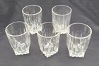 5 Vintage Federal Glass Company Clear Shot Glasses F Shield Logo