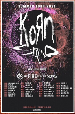 KORN | STAIND Summer Tour 2021 Ltd Ed RARE Poster +BONUS Hard Rock