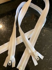  10 YKK Heavy Duty Chunky Plastic Separating / Marine Grade Zipper 36" White Two