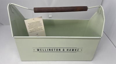 Wellington & Hawke Metal Caddy Wooden Handle Design Style Home