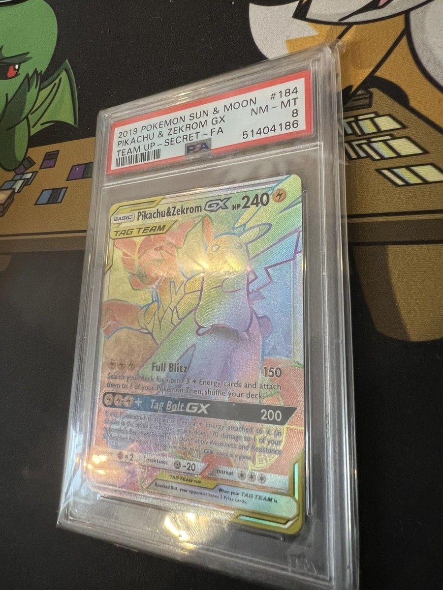 Pokémon Pikachu & Zekrom GX - Graded Psa 8 Nm-Mint 184/181