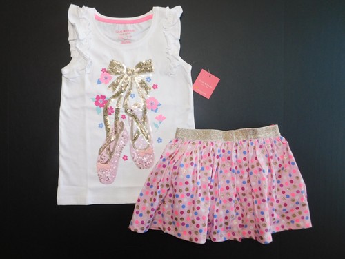 Isaac Mizrahi Girl Top Skort White Pink Size XS/4 Cotton Polyester Sequin New - Picture 8 of 8