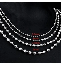 Ball Chain Necklace Stainless Steel 6-40" Military Dog Tag Army 1.5 / 2.4 /3.2mm