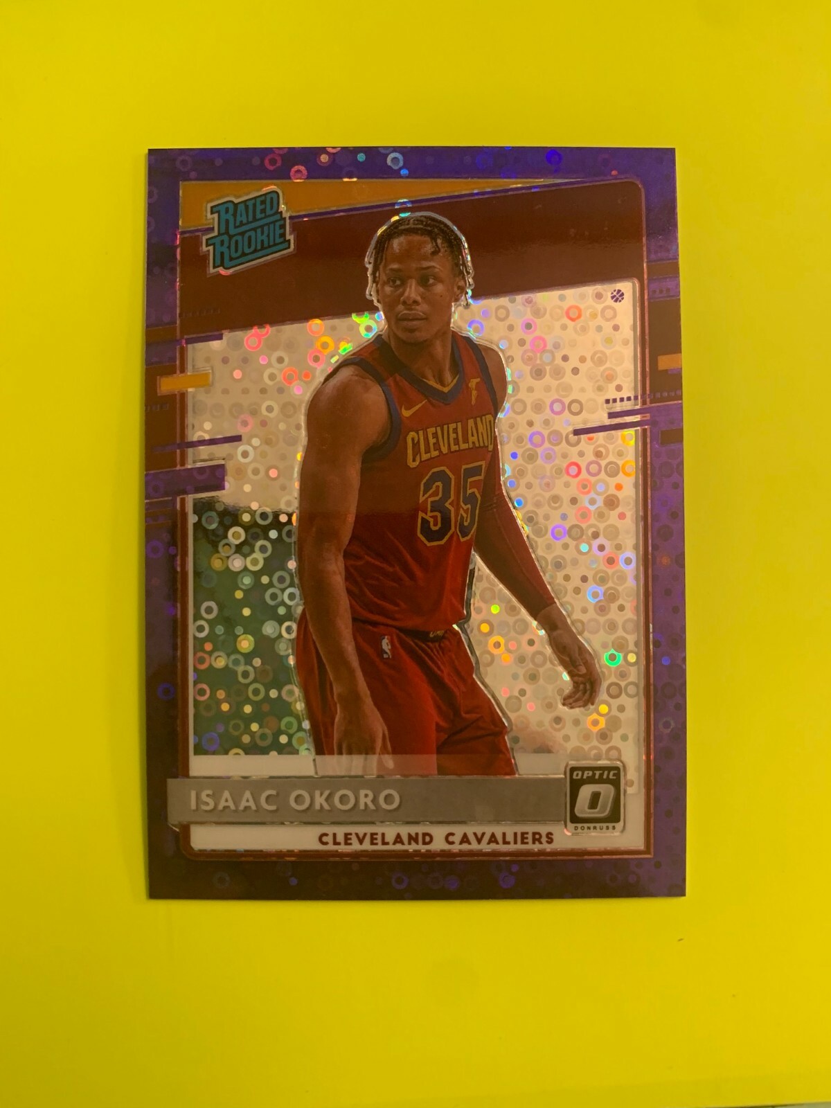 2020-21 PANINI OPTIC ISAAC OKORO PURPLE DISCO PRIZM 33/95 RATED ROOKIE ~ #155
