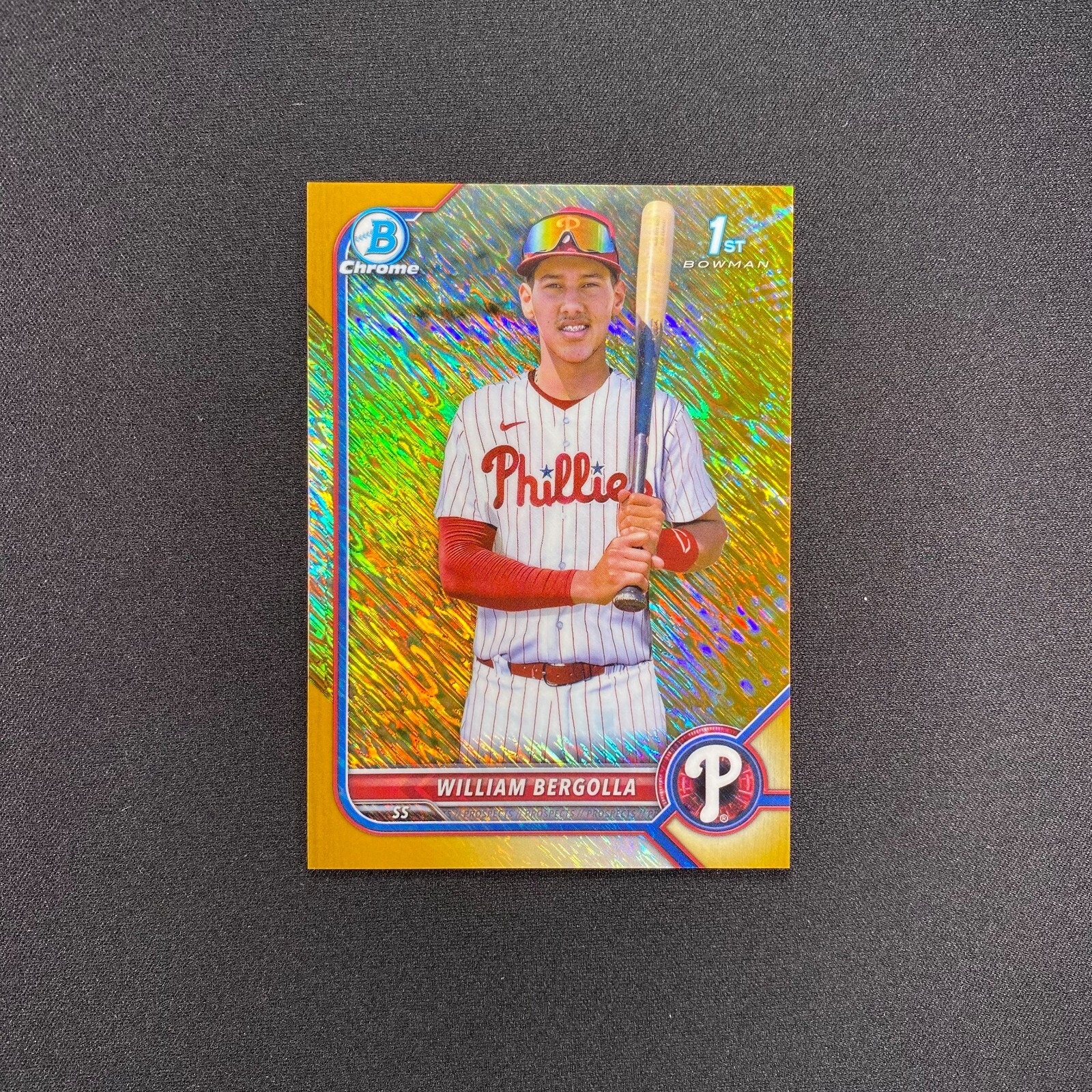 2022 Bowman Chrome William Bergolla 1st /50 Gold Shimmer Refractor BCP-159