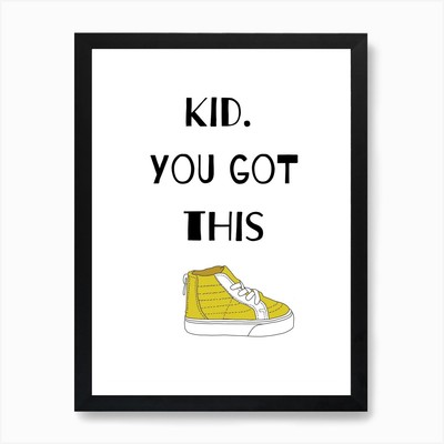 Kid You Got This Yellow Art Print Framed Wall Art Poster Canvas Print Picture